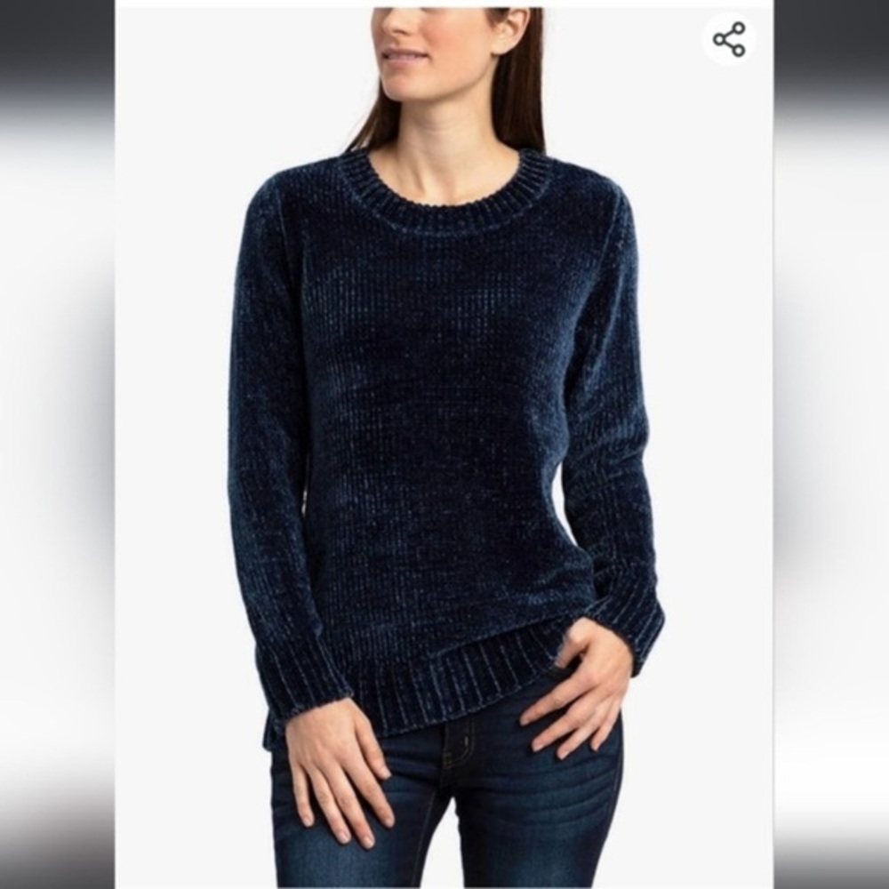 M deep blue chenielle sweater-Orvis​